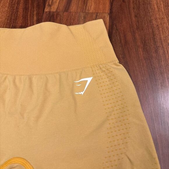 Gymshark mustard yellow activewear spandex like shorts - Picture 3 of 3